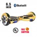 Hoverboard Bluetooth Two-Wheel Self Balancing Electric Scooter 6.5" UL 2272 Certified with Bluetooth Speaker and LED Light Chrome Titanium   